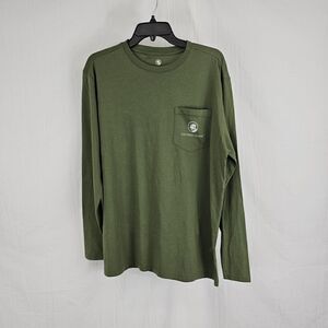 Southern Proper Santa Paws Is Coming To Town Men's Size Medium Green Long Sleeve